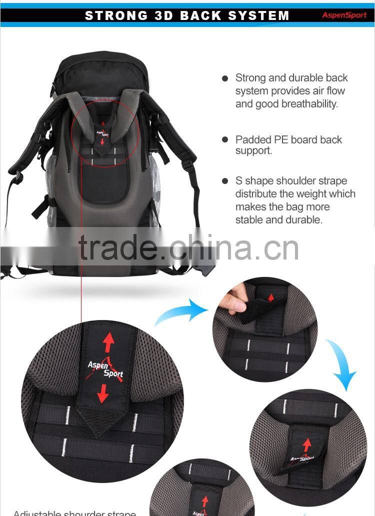 Waterproof polyester camping hiking backpack china