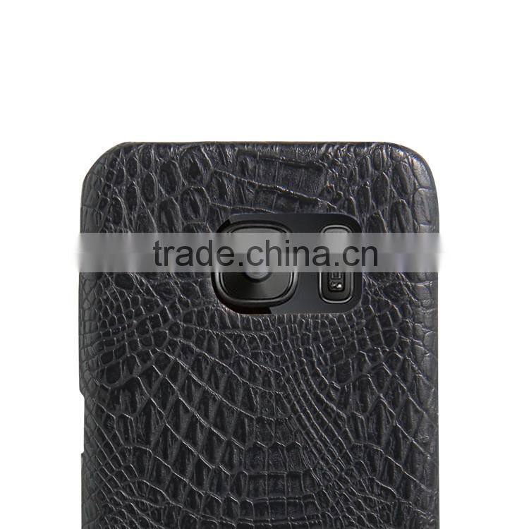Fashion Hard Back Case Cover for Samsung Galaxy S7 Edge PU Leather CROCO Casing