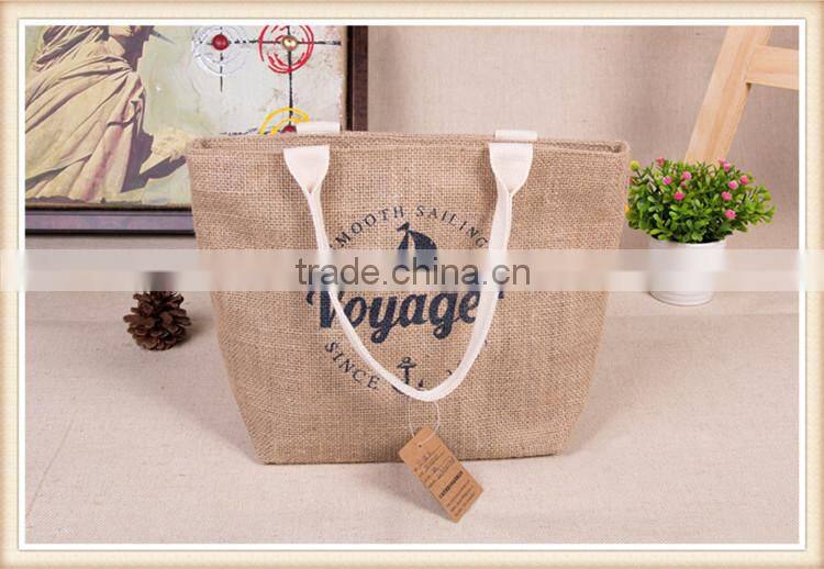 2015 Newest Fashion Jute Lady Bag For Shopping