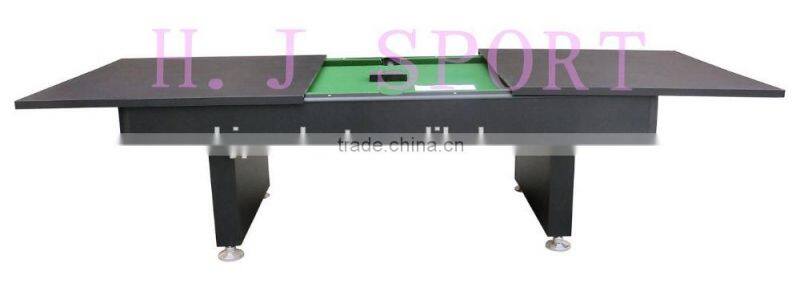 Factory promotion 7' High quality wooden 2 in 1 Multi games table. Pool table, Dinning table.