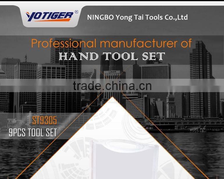 9Pcs Economic Screwdrivers Tool Set with Pliers,Transparent Case Tools Set