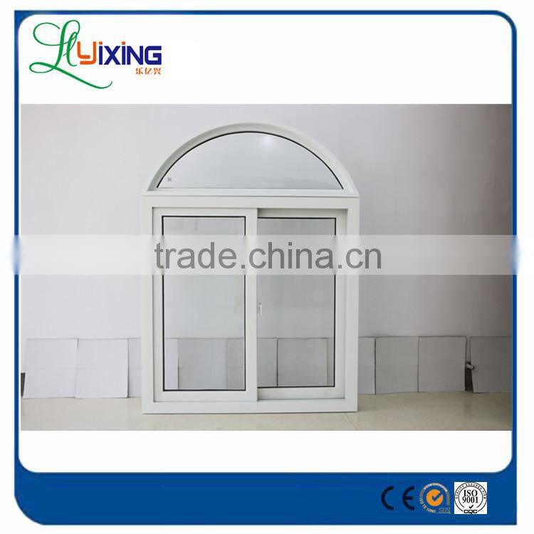 pvc Frame Material and PVC glass window,Casement Windows Type pvc arch window with grills