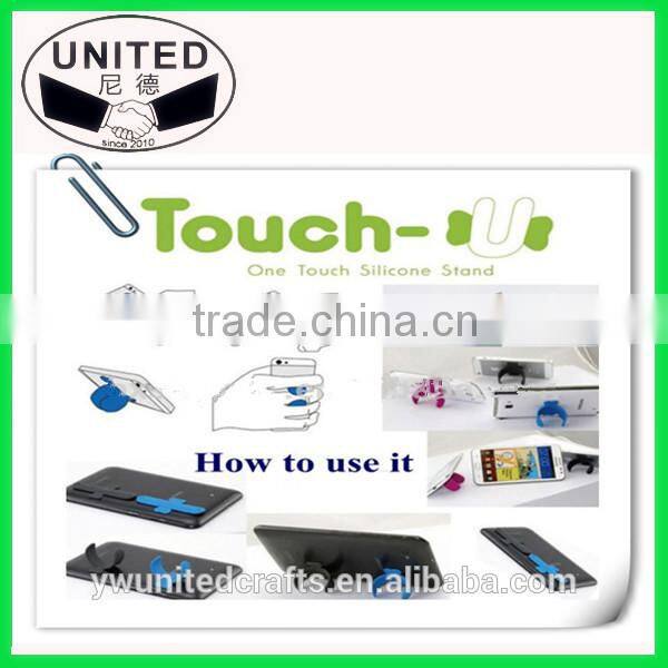 Wholesale cell phone accessory silicone slap phone holder touch u stand for phone