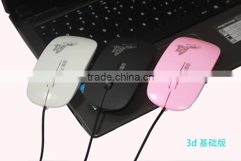 1200 dpi scalable cute and lovely schoolgirl notebook game mouse cable4 color optional