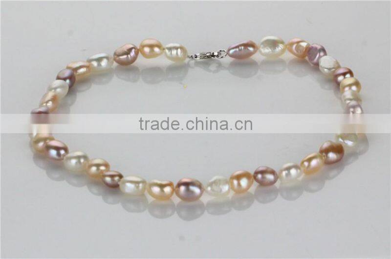 10mm AAA good quality natural baroque colorful pearl set, elegant pearl set design