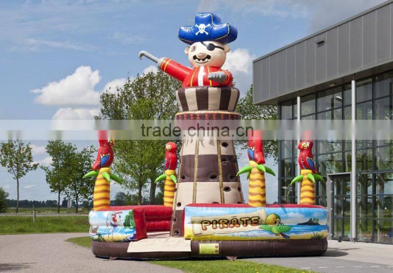 kid inflatable climb wall with pirate theme