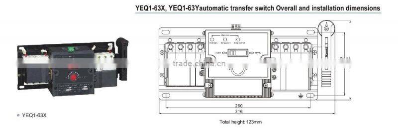 yeq1 63M ats Double Power Automatic Transfer Switch(ATS) 3p/4p
