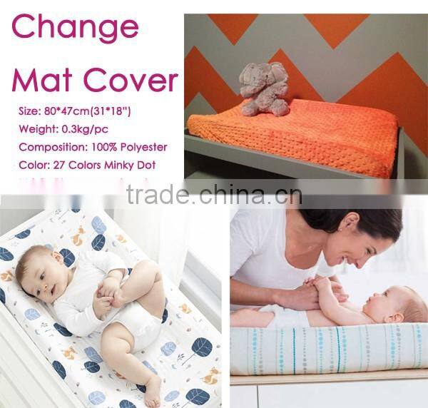 New Sale Polyester Custom Size Personalized Soft Minky Baby Change Mat Cover