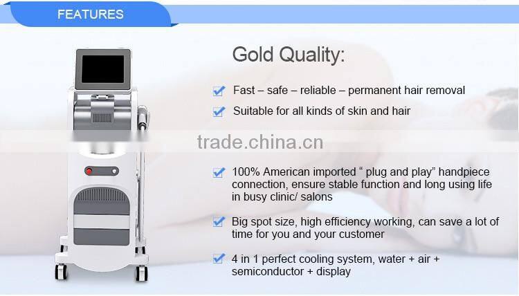 Factory price ! germany imported laser bar / Diode 808 laser removal with perfect cooling system