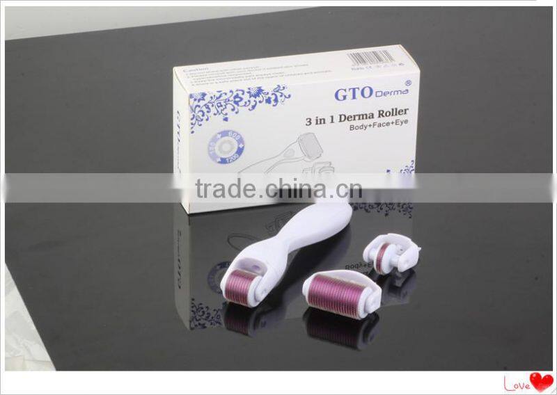 GTO 2015 newest 180/600/1200 pins 3 in 1 derma roller