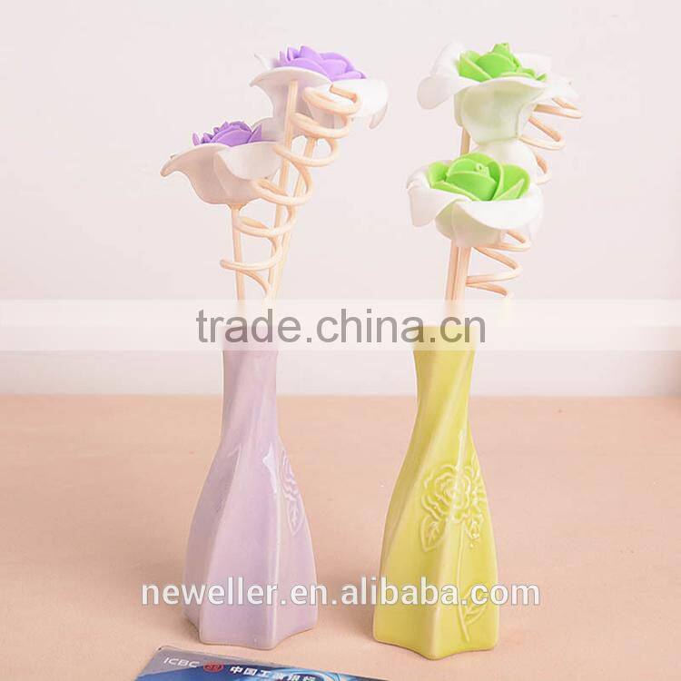Amazon eco-friendly colored artificial flowers with square bottle