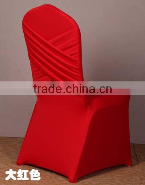 LGC037 red ruffled universal spandex chair cover