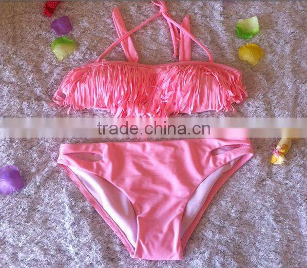 Wholesale Women Tassel Bikini Swimwear swimsuit Push up Fringe Top Bandeau Bikini
