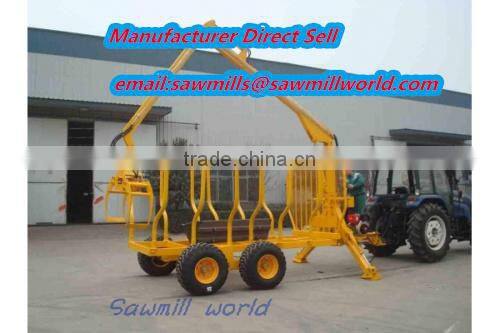 Hot sale1-12ton log trailer with crane log trailer with grapple Grab wood machine
