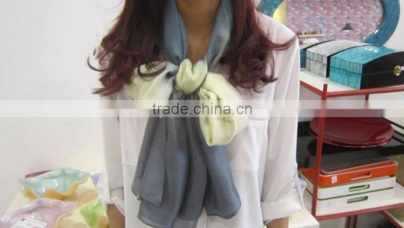 Violet silk scarf for women accessories with beautiful pattern from Vietnam