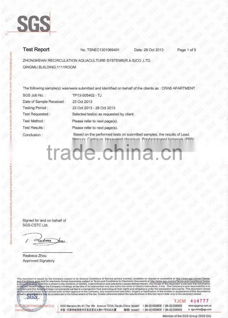 Three-dimensional indoor water circulation crab traps