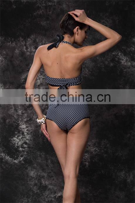 2015 new arrival retro high waisted bikini