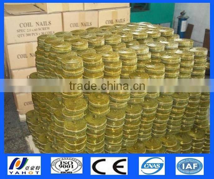 Screw Shank Yellow Coil Nail