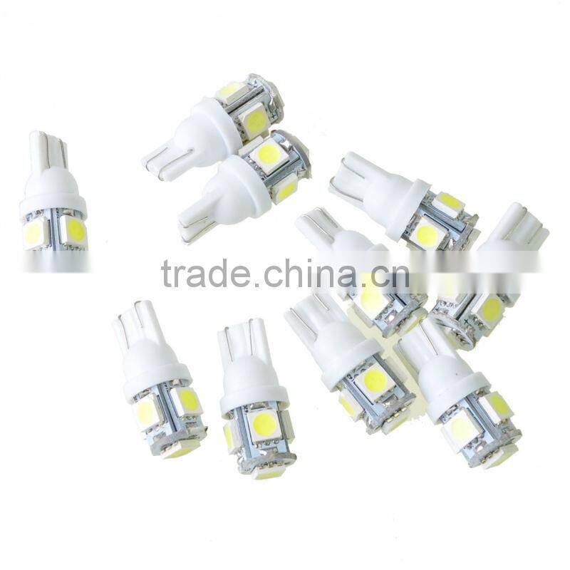Packed 20pcs DC 12V White T10 Wedge 5-SMD 5050 LED Car Light bulbs 192 168 194 2925 W5W