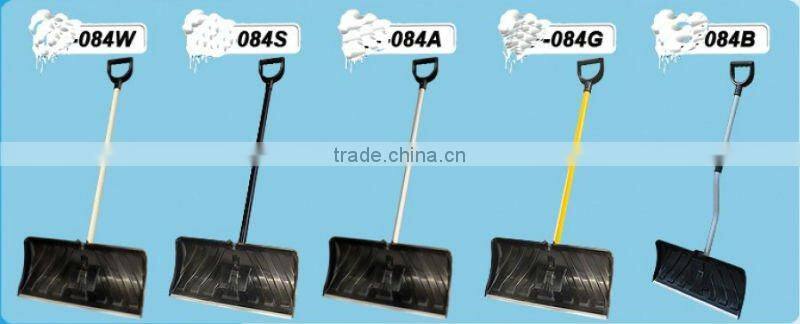 Plastic snow shovel pusher