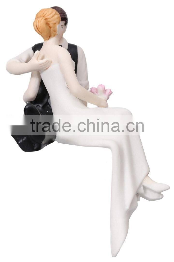 Personalized Hand Painted Unglazed Porcelain Wedding Cake Topper