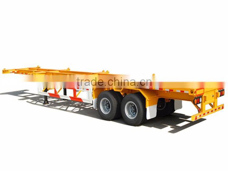 Cheap price tri-axle 40ft skeletal container semi trailer for sale