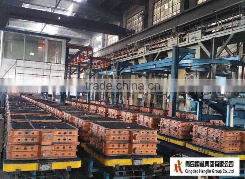 Manhole cover molding line use flask