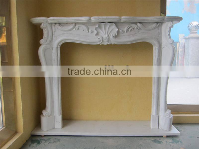 Volakas white marble fireplace