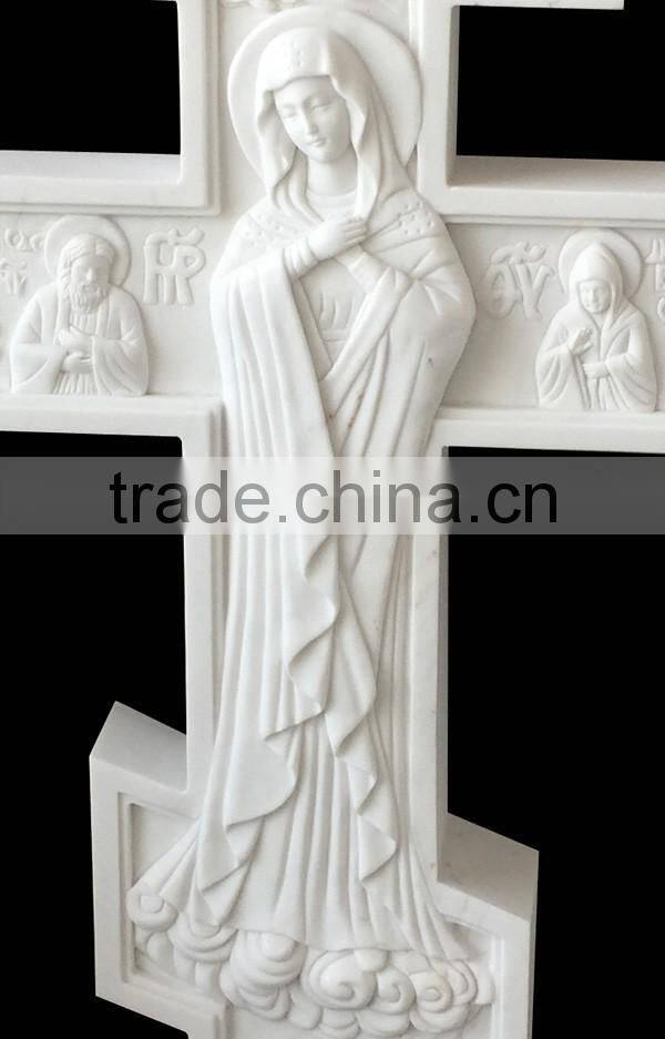 White Marble Religious Wall Relief Carving for Church Decoration
