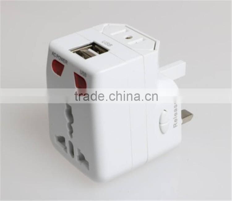 Global Travel plug multifunction converter with a single USB port universal adapter