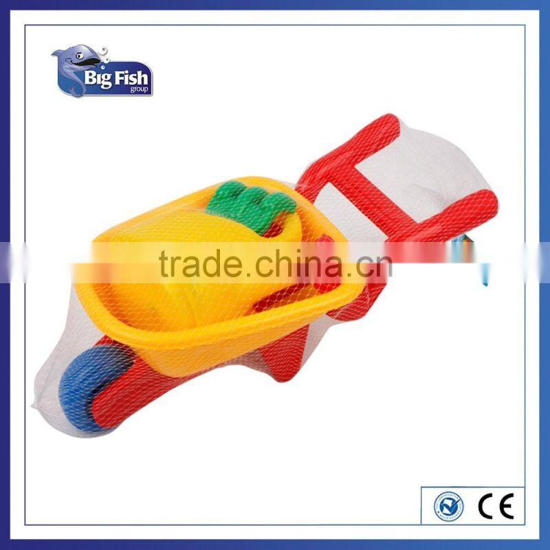 Baby Beach Play Accessories Sand Toy Set Sand Castle Play Bucket Random Color with Mesh Bag