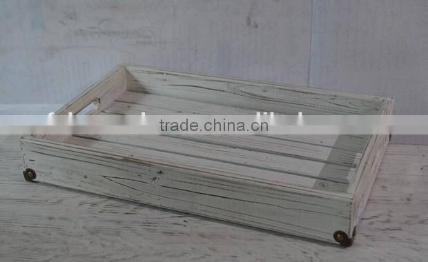 2016 new style wooden tray in old wood color with handlers
