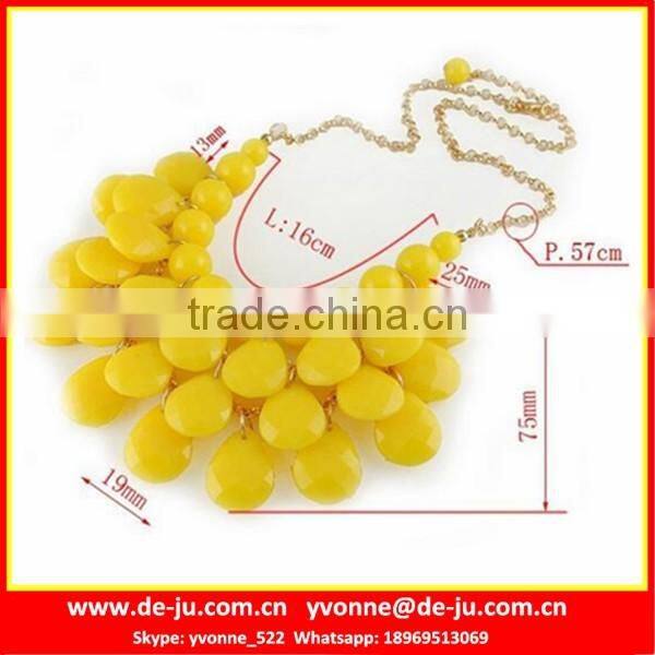 Jewelry Set Blue Plastic Bead Necklace