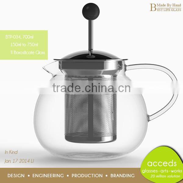 Hot Selling Colored Pyrex Glass Luxury Tea Thermos Pot