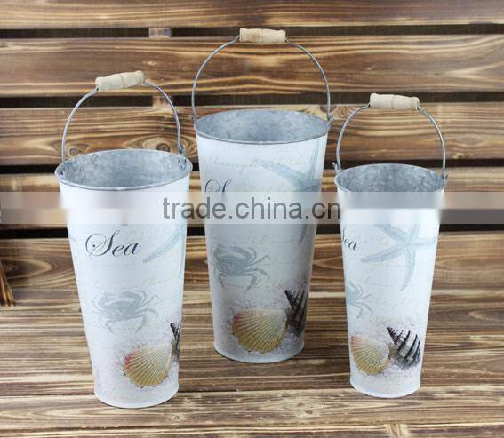 hot selling s/3 sea dacal metal pail, mini candle metal bucket,mini decorative bucket