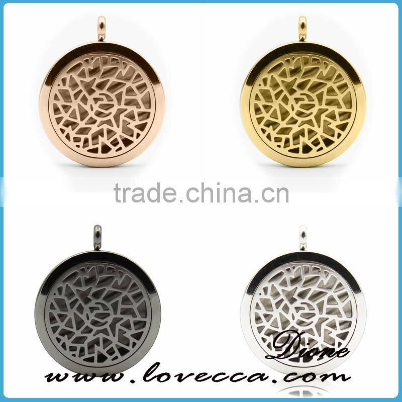20mm/25mm/30mm round high quality locket pendant stainless steel diffuser necklace
