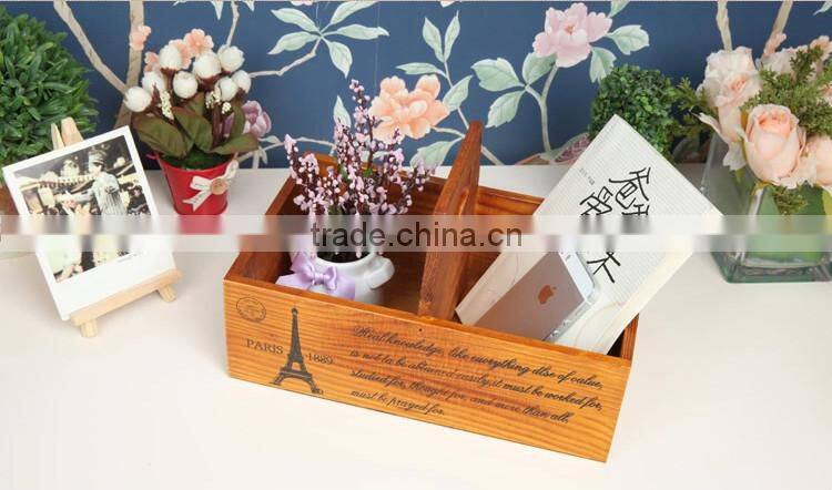 Portable wooden creative storage box for grocery