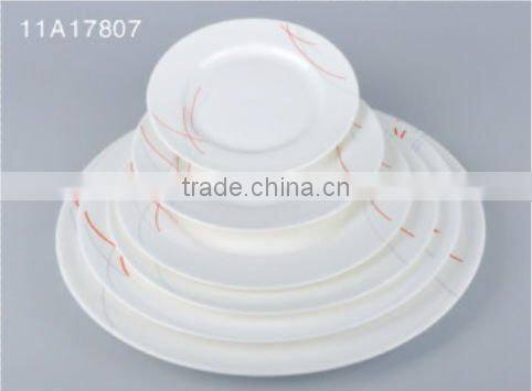 12PCS luxury hotel flower surface white ceramic dinnerware set
