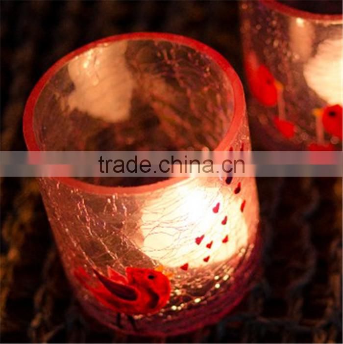 Glass Ball shaped Cracked Votive Candle Holder