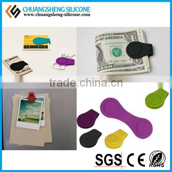 Silicone Magnetic Clips, magnetic badge clip, rubber plastic badge clip