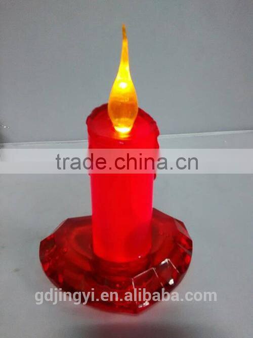 LED lighted acrylic heart shape base colorful candles decoraitons