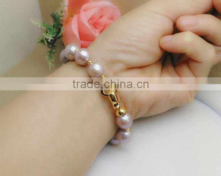 Grade AA 14-15mm purple Edison pearl bracelet
