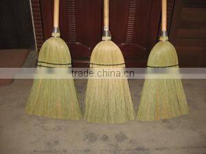 wood handle natural millet sweeper