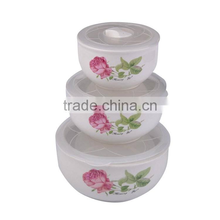 Reasonable & acceptable price 3 ceramic ware microwaveable bowls