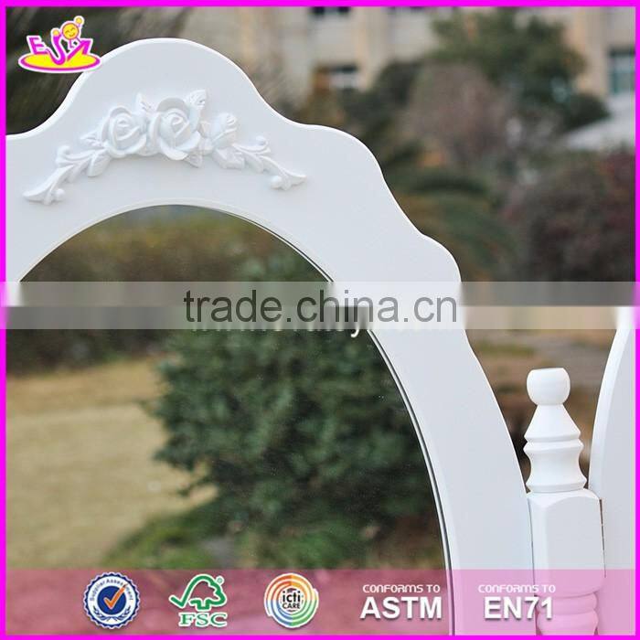 2017 New design youth white folding wooden dressing table W08H076