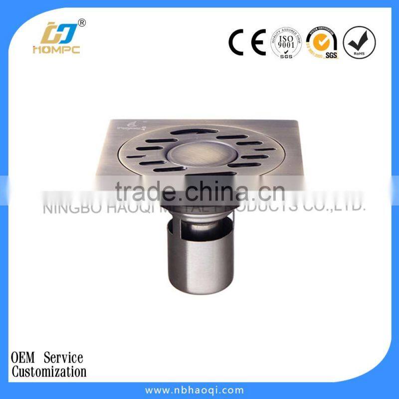 square design of bathroom brass shower drain