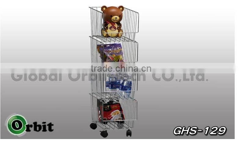 Metal Foldable Stackable Container Storage Cage Wire Mesh Basket