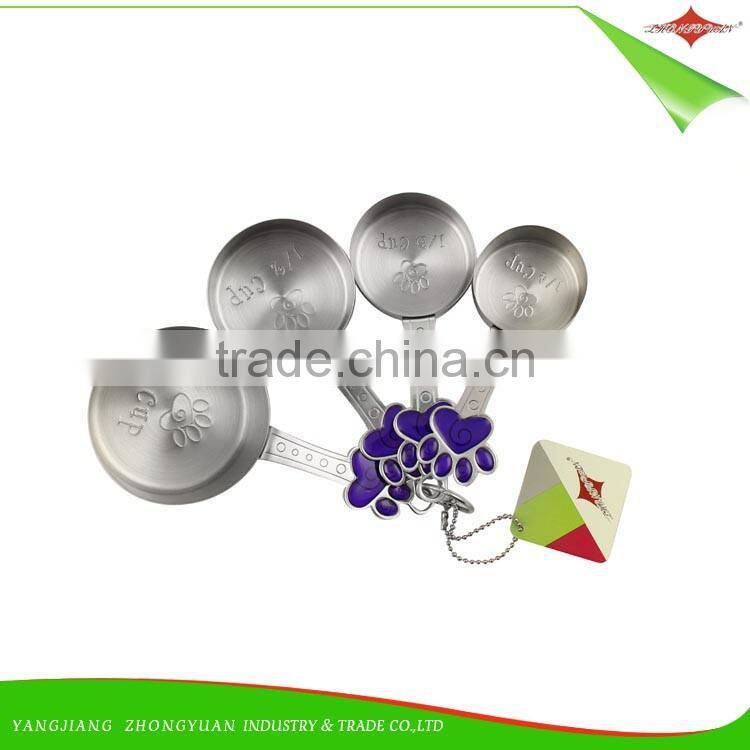 ZY-L1015 high quality 5pcs 18-0 stainless steel measuring spoon set with metal ring