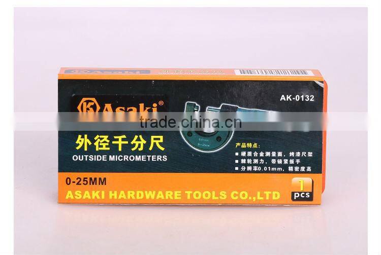 AK-0132 0-25mm Promotion New Type Outside Micrometers Made in China