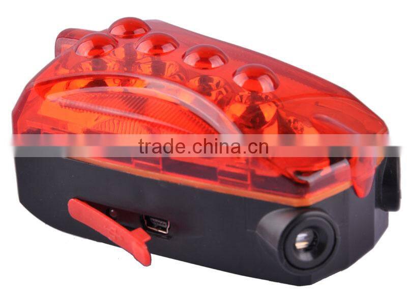 China Wholesale Bicycle Accessroy USB LED Red Laser Bike Rear Light, Rechargeable Bicycle Taillight